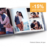 Nur heute: 15% auf alle Fotobücher, Fotogrusskarten, Fotogeschenke und Wanddekorationen bei ifolor