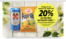 Denner: 20% Rabatt auf alle Biere und Zweifel-Chips - auch auf bestehende Aktionen