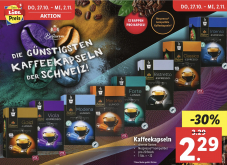 Kaffeekapseln für 12 Rappen pro Stück bei Lidl