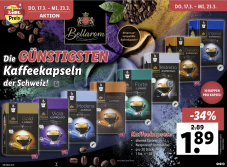 „Die günstigsten Kaffeekapseln der Schweiz“ - 20 Nespresso kompatible Kapseln für 1.89 Franken bei LIDL