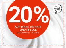 20% auf Make-Up, Hair und Pflege bei der Import Parfumerie