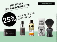 25% auf Rasur- und Bartpflegeprodukte bei Import Parfumerie