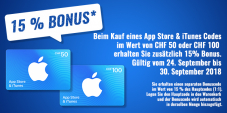 15% Bonus iTunes Guthaben bei Offerz.ch