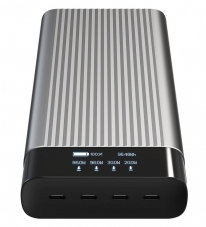 BLICK TAGESDEAL - HYPER Powerbank HyperJuice 245W USB-C Battery Pack 27000 mAh Powerbank mit hoher Kapazität und vier schnellen Ladeanschlüssen