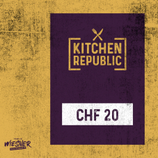 CHF 50.- Delivery und CHF 20.- Take-Away Gutscheine für Kitchen Republic