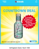 kkiosk - Schnell sein - Schnapp dir 1 von 500 gratis 50cl Arizona Green Tea Honey