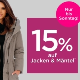 15%  auf Jacken und Mäntel bei heine, z.B. Parka mit Schalkragen Ashley Brooke by heine für CHF 195.42 statt CHF 229.90