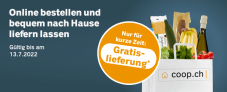 Gutschein für Gratislieferung für Onlinebestellungen bei Coop ab 99.90 Franken Einkauf