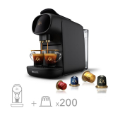 L’OR Barista Sublime Piano Noir Maschine + 200 Kapseln