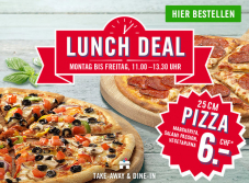 Pizza für CHF6.- beim Lunch Deal von Domino’s Pizza