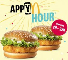 2 für 1 McChicken bei McDonald’s heute von 20 bis 22 Uhr für CHF 6.10