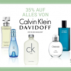 35% auf alles von Davidoff und Calvin Klein bei Import Parfumerie, z.B. Calvin Klein Eternity Air Men EdT 50 ml für CHF 50.60 statt CHF 62.40