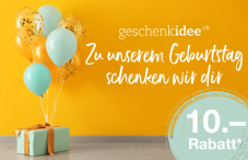 Geschenkidee.ch: 10 Franken Rabatt ab MBW 40 Franken