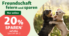 Fressnapf Gutschein für 20% Rabatt auf Alles ab 89 Franken Bestellung - nur bis morgen