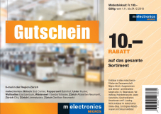 [Zürich] melectronics 10 CHF Rabatt ab 100 CHF