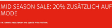 Mid Season Sale bei Manor – 20 % Extra-Rabatt auf reduzierte Modeartikel