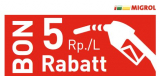 Migrol Gutschein für 5 RAPPEN / Liter Treibstoffrabatt bis 30.06.2024