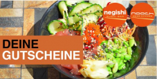 Negishi & Nooch: CHF 50.- Rabatt ab CHF 150.- bei Lieferung / CHF 20.- Rabatt ab CHF 50.- bei Take Away / CHF 10.- Rabatt ab CHF 30.- bei der Easy Order Station