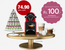 Nespresso Maschine für CHF 64.90 kaufen = Nespresso Kapseln für CHF 100.- gratis