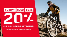 SUNDAY CLUB DEAL – 20% auf das Bike-Sortiment nur heute