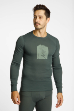 Odlo Active Warm Special Mountain Print Herren Thermo Longsleeve in grau / 50% Reduzierung