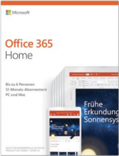 Microsoft Office 365 Home multilingual | 6 Nutzer | Mehrere PCs / Macs, Tablets und mobile Geräte | 1 Jahresabonnement | Box bei Amazon