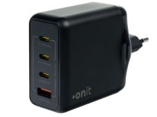 onit USB-Wandladegerät Quad 3C1A 140 W GaN Schwarz und Weiss
