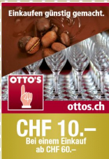 CHF 10.- gutschein für ottos.ch