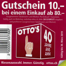 CHF 10.- Rabatt bei Otto’s (MBW CHF 80.-)