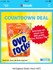 kkiosk - schnell sein - 500 gratis 70g Packung ovo rocks