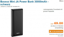 Baseus Mini JA Power Bank 30000mAh mit Newsletter Gutscheincode für CHF 49.- bei pc-ostschweiz.ch