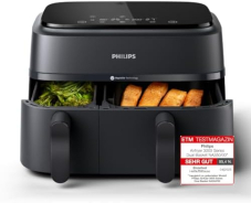 Philips Airfryer Dual Basket 3000 Series Heissluftfritteuse, 9L, 2 Körbe bei Amazon zum Toppreis!