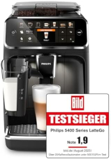 Philips Series 5400 Vollautomatische Kaffeemaschine - LatteGo Milchsystem, Schwarz (EP5441/50)