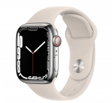 Apple Watch Series 7 – 41 mm, Edelstahl, 4G, Silber