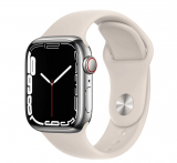 Apple Watch Series 7 - 41 mm, Edelstahl, 4G, Silber