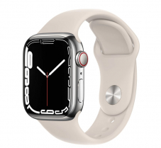 Apple Watch Series 7 - 41 mm, Edelstahl, 4G, Silber