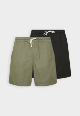 Pier One 2er-Pack Shorts bei Lounge by Zalando in den Farben Schwarz und Oliv