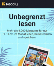 2 Monate Readly Zeitschriften-Flatrate für CHF 0.95 (idealer Sommer-Deal für die Ferienzeit)