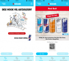 Gratis eine oder zwei Dosen Red Bull via Kiosk App und Weblink