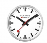 Twint APP – Mondaine Wanduhr Quartz Ø 25 cm, Silber, Form: Rund