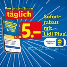 Im Januar täglich 5 Fr. sparen bei Lidl