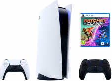 Playstation 5 / PS5 inkl. zusätzlichem Midnight Black Controller + Ratchet & Clank: Rift Apart Bundle bei melectronics