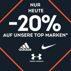 Nur heute: 20% auf adidas, Nike und Under Armour bei SportScheck