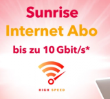 Sunrise x QoQa Internetabo: 10 Gibt/s für unschlagbare 35.-