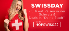Swissday bei DeinDeal: 15% auf Reisen in der Schweiz und Deals in “Deine Stadt”