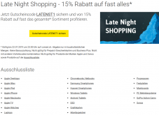 15% Rabatt, laut Conrad.ch auf „fast alles“