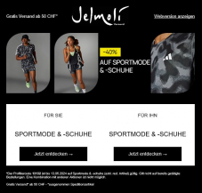 Jelmoli Shop Gutschein für 40% Rabatt auf Sportmode & - uns Schuhe bis heute um Mitternacht!