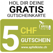 5.- Gutschein geschenkt bei CHF 10.- Einkauf bei Apfelkiste