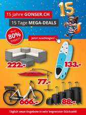 15 Jahre Gonser - tiefe Preise auf viele Produkte (limitierte Stückzahlen)