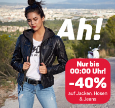 Nur bis heute Mitternacht – 40% Rabatt auf Jacken, Hosen & Jeans bei Ackermann, z.B. Jack&Jones Steppjacke für CHF 27.-